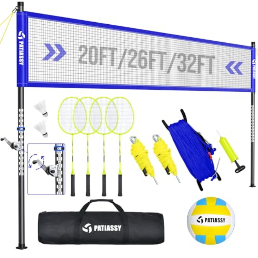 Badminton Net - Volleyball Badminton Net Set Combo for