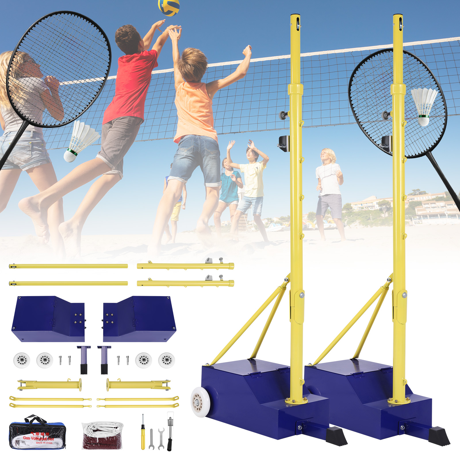 Volleyball Poles Heavy Duty Ba - Badminton Net 评论和价格
