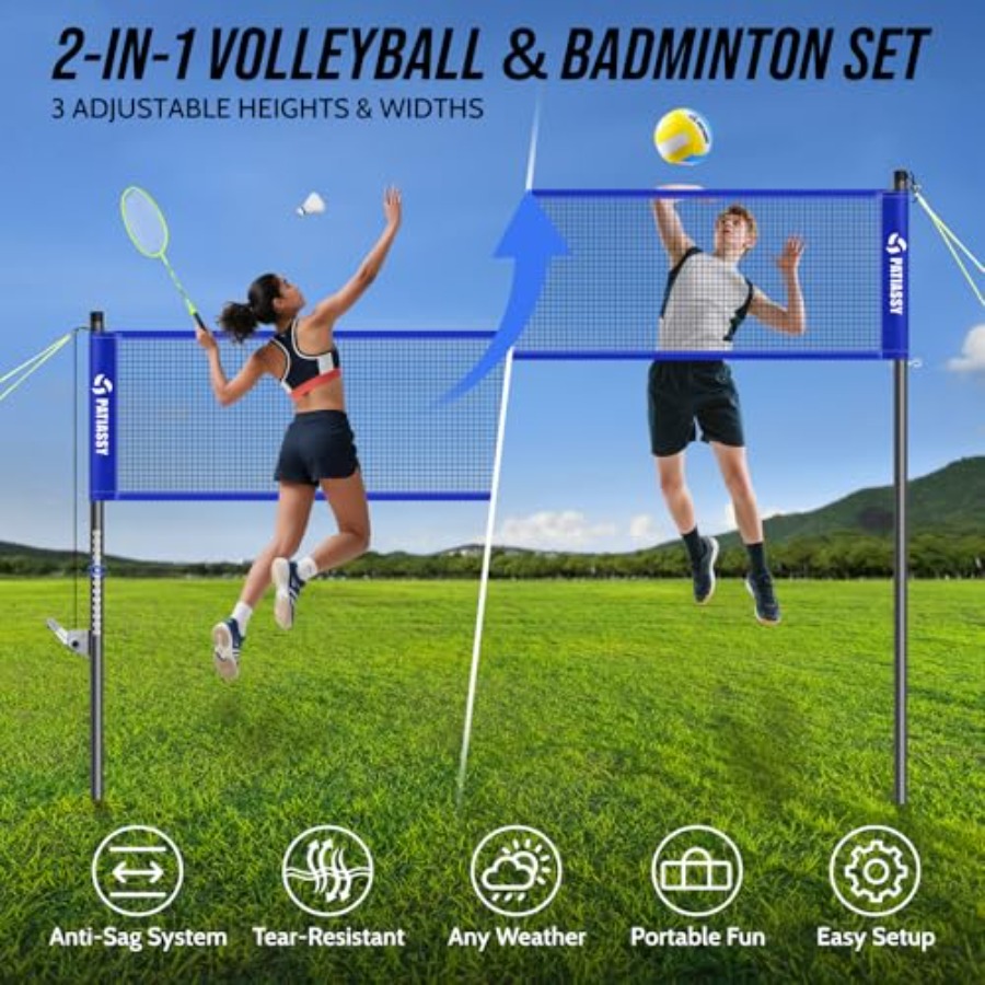 Volleyball Badminton Net Set C - Badminton Net 评论和价格