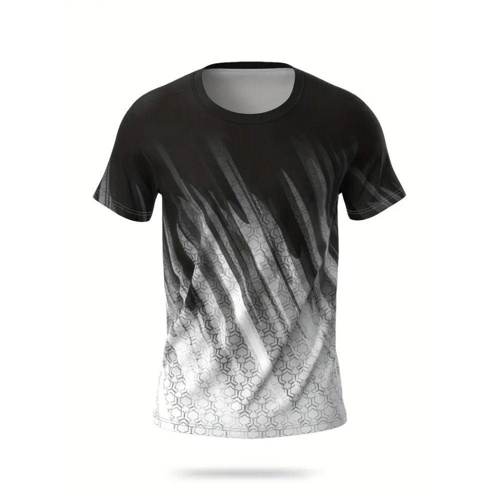 Gradient Striped Printed T-shi - Badminton Png 评论和价格