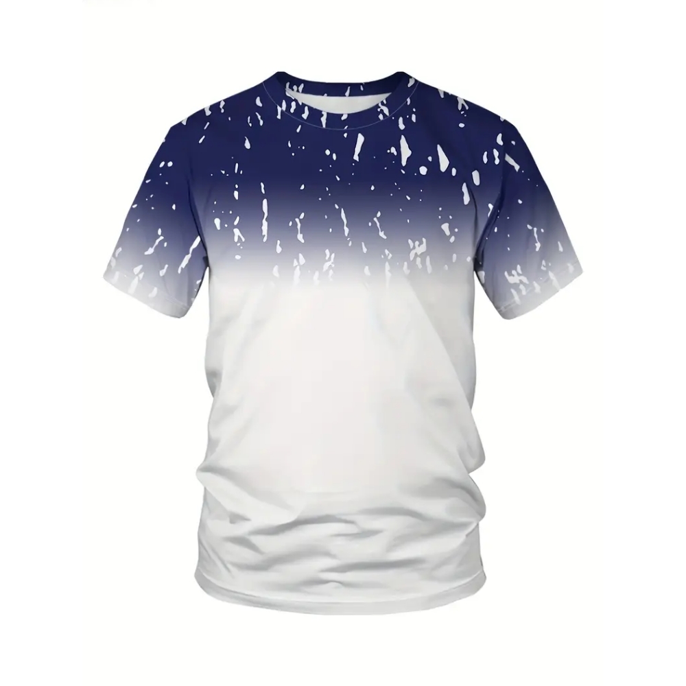 Gradient Striped Printed T-shi - Badminton Png 评论和价格