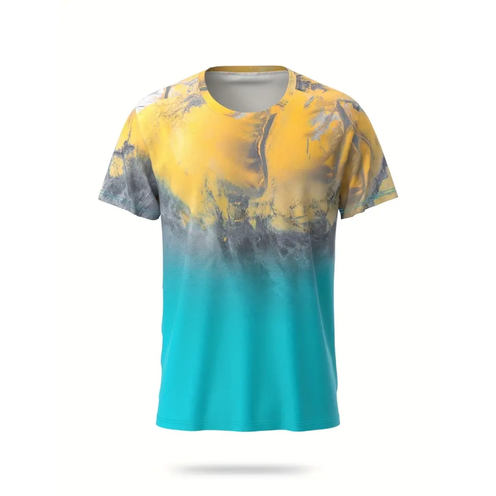 Gradient Striped Printed T-shi - Badminton Png 评论和价格