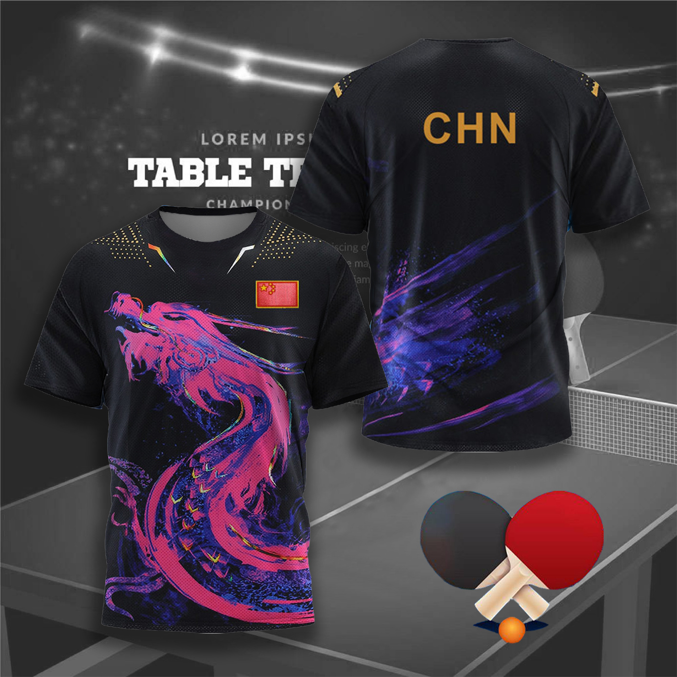 CHINA Dragon Table Tennis Grap - Badminton Png 评论和价格