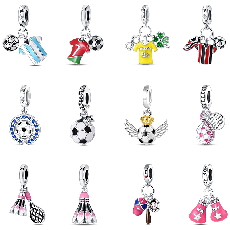 Fashion 925 Silver Football Je - Badminton Materi 评论和价格