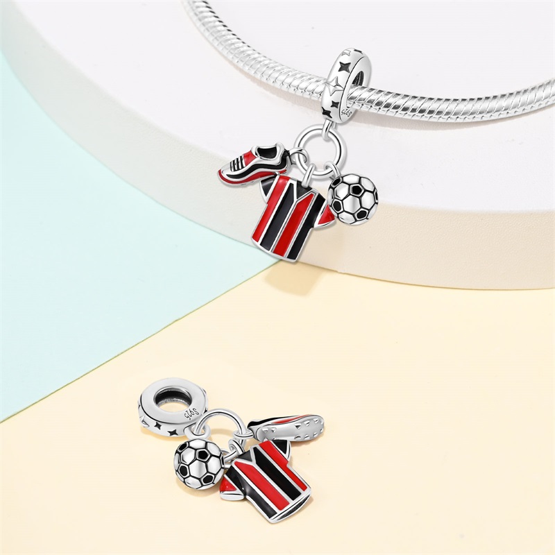 Fashion 925 Silver Football Je - Badminton Materi 评论和价格